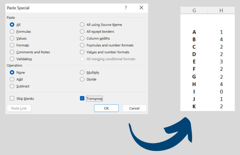Paste Special - Transpose