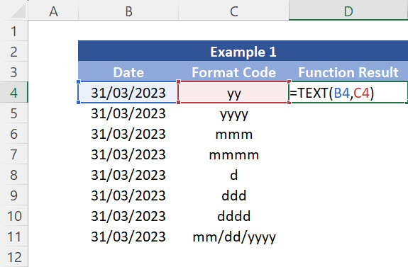 Function TEXT: Arguments "Value" and "Format Text"