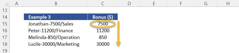 Results of Nested formula