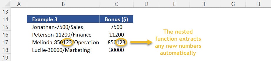 Dynamic Function MID: A larger "bonus figure" is also correctly extracted.