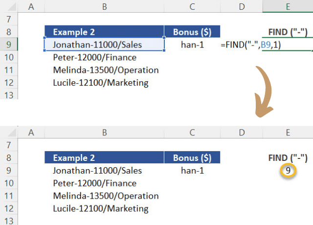 Using the Function FIND