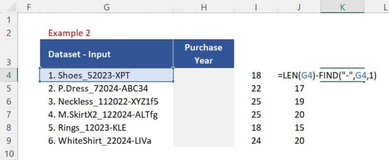 Nested Formula LEN & FIND